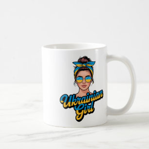 Ukraine Retro Style Woman Graphic Cultural Pride A Coffee Mug