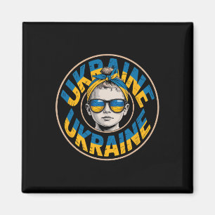 Ukraine Retro Style Woman Graphic Cultural Pride A Magnet