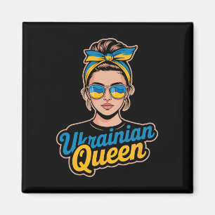 Ukraine Retro Style Woman Graphic Cultural Pride A Magnet