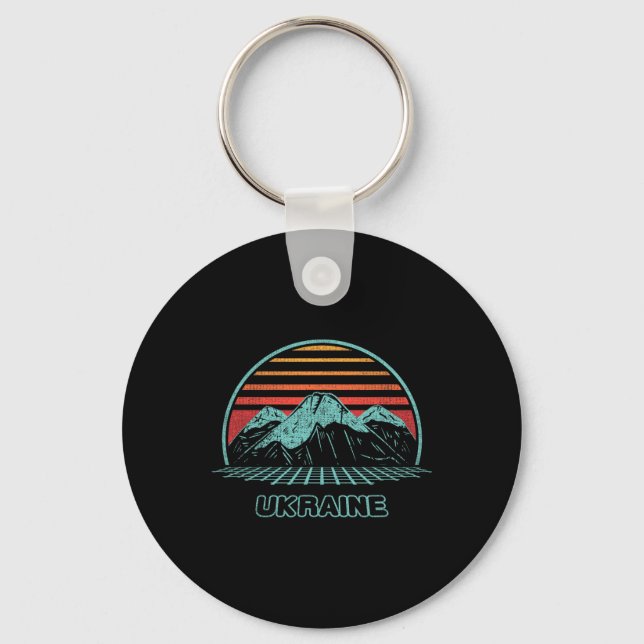 Ukraine Retro Vintage 80s Style  Key Ring (Front)