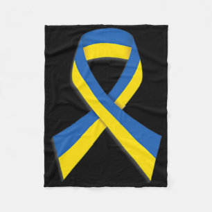 Ukraine Ribbon Support Strong Ukraine Peace Ukrain Fleece Blanket