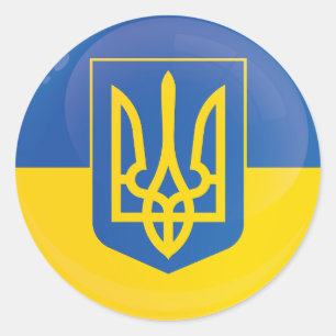 Ukraine Round Icon Flag Classic Round Sticker
