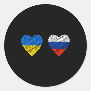 Ukraine Russia Peace Classic Round Sticker