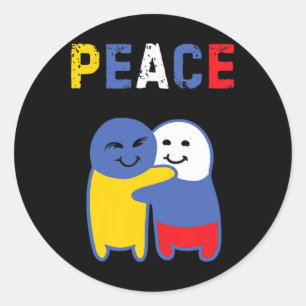 Ukraine Russia Peace Ukraine No War Classic Round Sticker