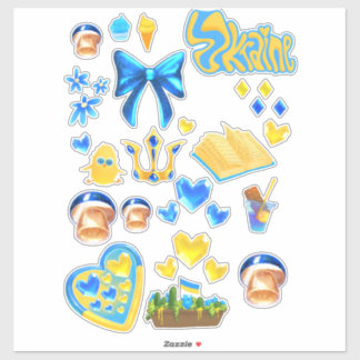 Ukraine scrapbook stickers blue yellow
