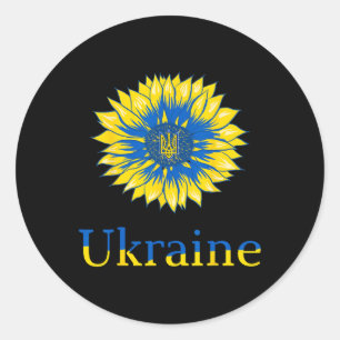 Ukraine Shirt Cute Ukrainians Sunflower Retro Ukra Classic Round Sticker
