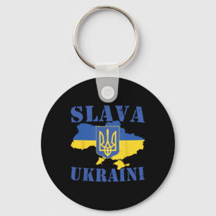 Ukraine Shirt Slava Ukraini Ukrainian Flag Trident Key Ring
