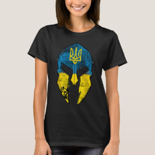 Ukraine Shirt Sparta Helmet Ukraine Crest Flag Men