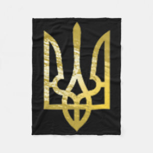Ukraine Shirt Trident Tryzub Zelensky Military Oli Fleece Blanket