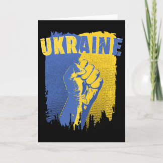 Ukraine Shirt Ukrainian Flag Fist Patriotic Card