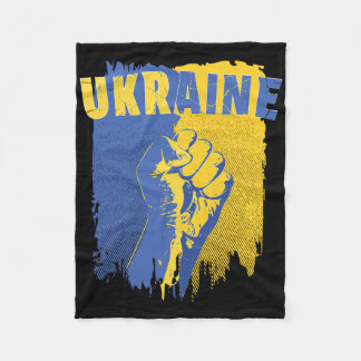 Ukraine Shirt Ukrainian Flag Fist Patriotic Fleece Blanket