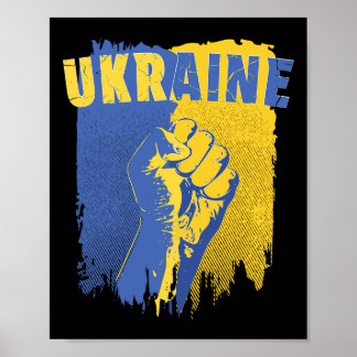 Ukraine Shirt Ukrainian Flag Fist Patriotic Poster