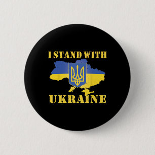 Ukraine Shirt Ukrainian Flag Map I Stand With Ukra 6 Cm Round Badge
