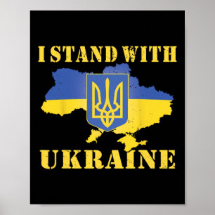 Ukraine Shirt Ukrainian Flag Map I Stand With Ukra Poster