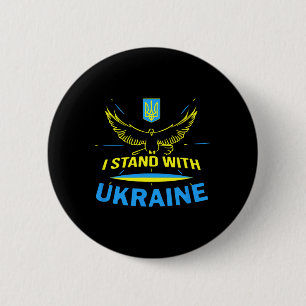 Ukraine Shirt Ukrainian Flag Pride I Stand With Uk 6 Cm Round Badge