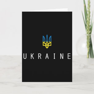 Ukraine Shirt Ukrainian Tryzub Flag Trident Milita Card