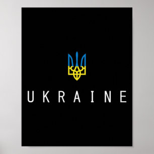 Ukraine Shirt Ukrainian Tryzub Flag Trident Milita Poster