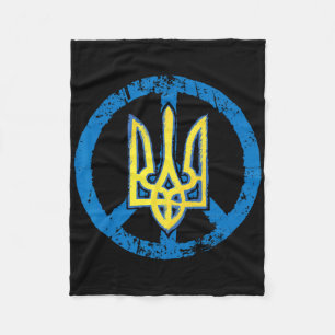 Ukraine Shirt Ukrainian Tryzub Trident Fleece Blanket