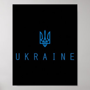 Ukraine Shirt Ukrainian Tryzub Trident Patriotic W Poster
