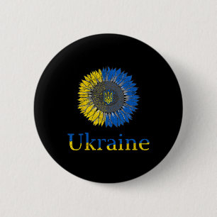 Ukraine Shirt Ukrainians Sunflower Vintage Ukraini 6 Cm Round Badge