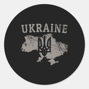 Ukraine Shirt Zelensky Ukrainian Tryzub Patriotic Classic Round Sticker