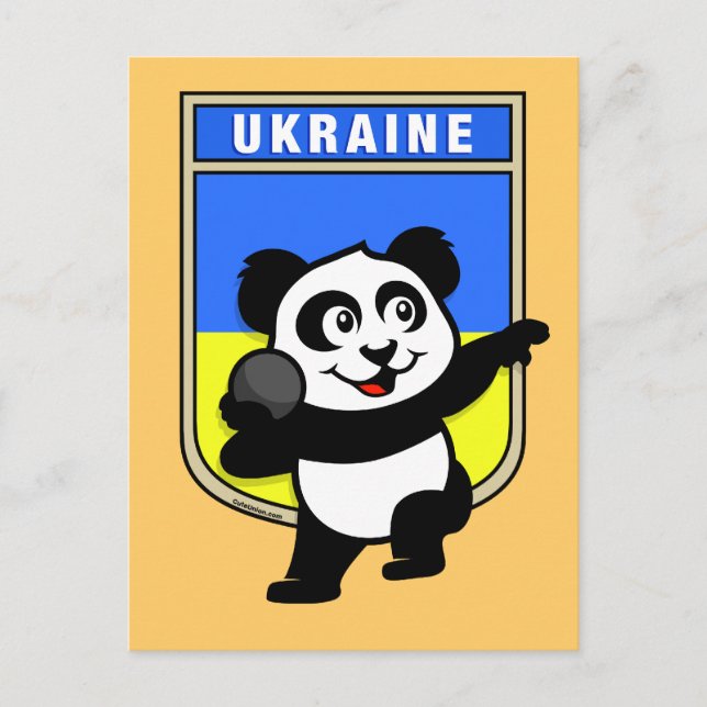Ukraine Shot Put Panda Postcard (Front)