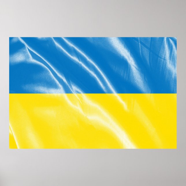 Ukraine silk flag poster (Front)