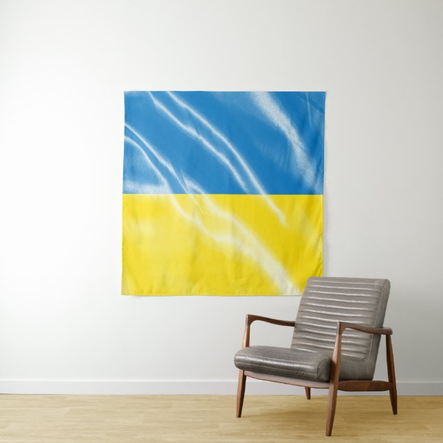 Ukraine silk flag tapestry (In Situ)