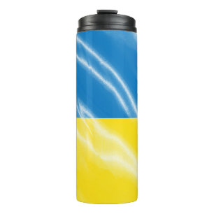 Ukraine silk flag thermal tumbler