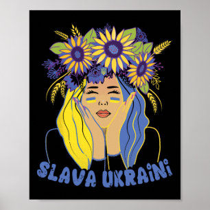 Ukraine Slava Ukraini Shirt Support Ukrainian Woma Poster
