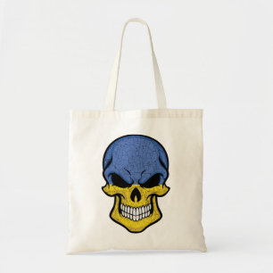 Ukraine Smiling Skull Flag  Tote Bag