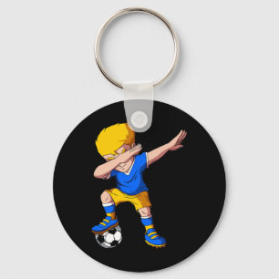 Ukraine Soccer Dabbing Ukrainian Footll Player Key Ring