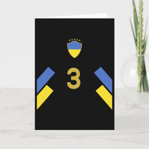 Ukraine Soccer Jersey - Ukraine Flag Footll Number Card