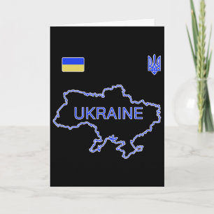 Ukraine Soccer Team Ukr Map And Trident Jersey Foo Card