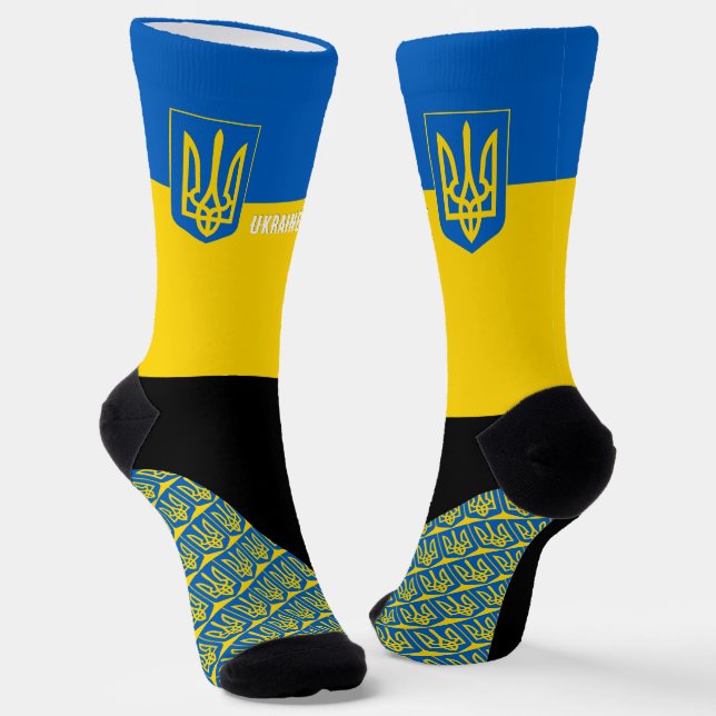 Ukraine Socks, Ukrainian flag patriotic / sports Socks (Angled)