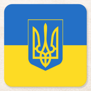 Ukraine Square Paper Coaster