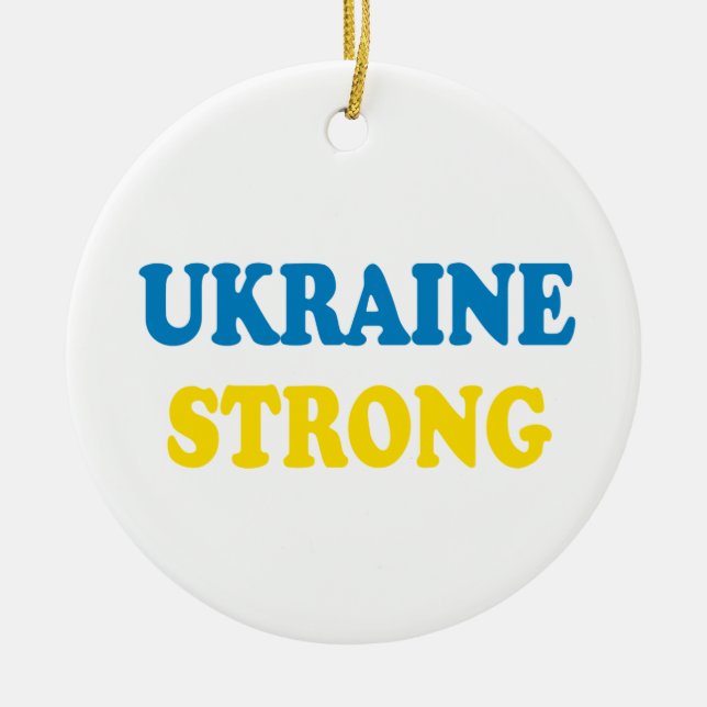 Ukraine Strong Ceramic Tree Decoration (Front)