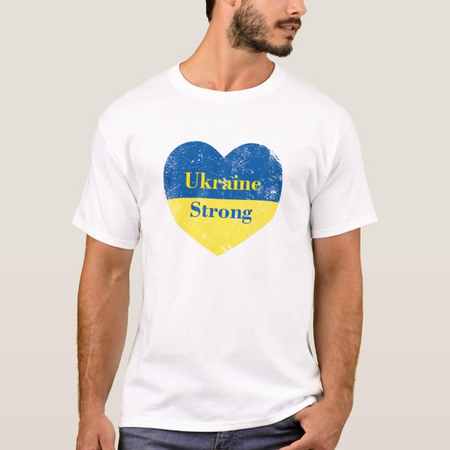 Ukraine Strong Heart - Ukraine Strong Clothing T-Shirt (Front)