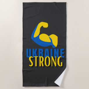Ukraine Strong Muscle Flex Beach Towel