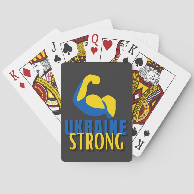 Ukraine Strong Muscle Flex  Playing Cards (Back)