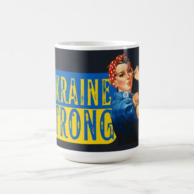 Ukraine Strong Rosie the Riveter  Coffee Mug (Center)