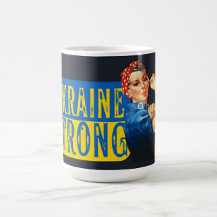 Ukraine Strong Rosie the Riveter  Coffee Mug
