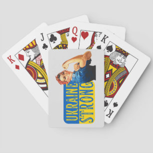 Ukraine Strong Rosie the Riveter  Playing Cards
