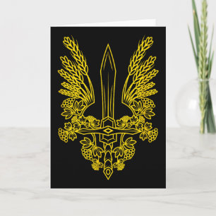 Ukraine Stylized Yellow Coat Of Arms - Ukrainian P Card