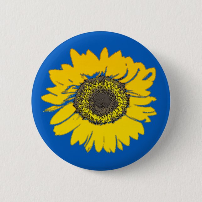 Ukraine Sunflower 6 Cm Round Badge (Front)