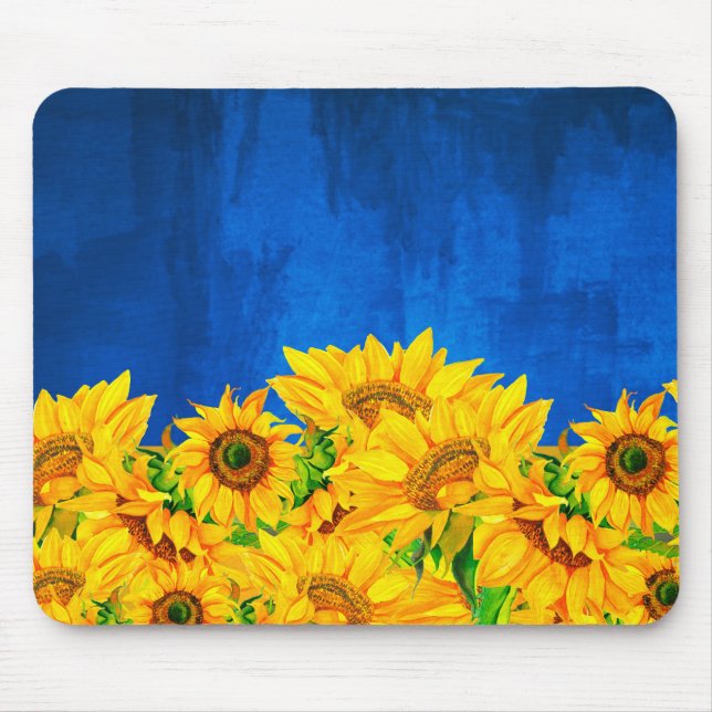 Ukraine Sunflower Banner Mouse Mat (Front)