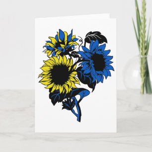 Ukraine Sunflower Blue Yellow Ukrainian Flag Suppo Card