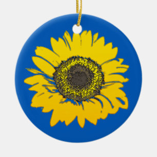 Ukraine Sunflower Ceramic Tree Decoration