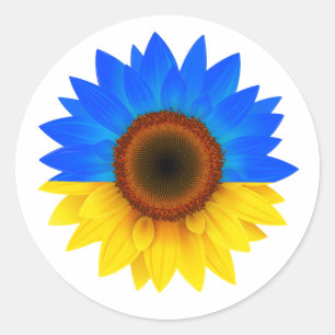 ukraine Sunflower Classic Round Sticker