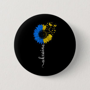 Ukraine Sunflower Flag Vintage Ukrainian Flag Ukra 6 Cm Round Badge